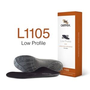 Aetrex L1105 Men's Orthotic Insoles - Black and Gray Size Men 13